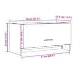Armoire en chêne artisanal 70x32,5x35 cm bois d'ingénierie – Image 8
