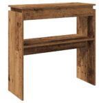 Table console vieux bois 80 x 30 x 80 cm bois d'ingénierie – Image 4
