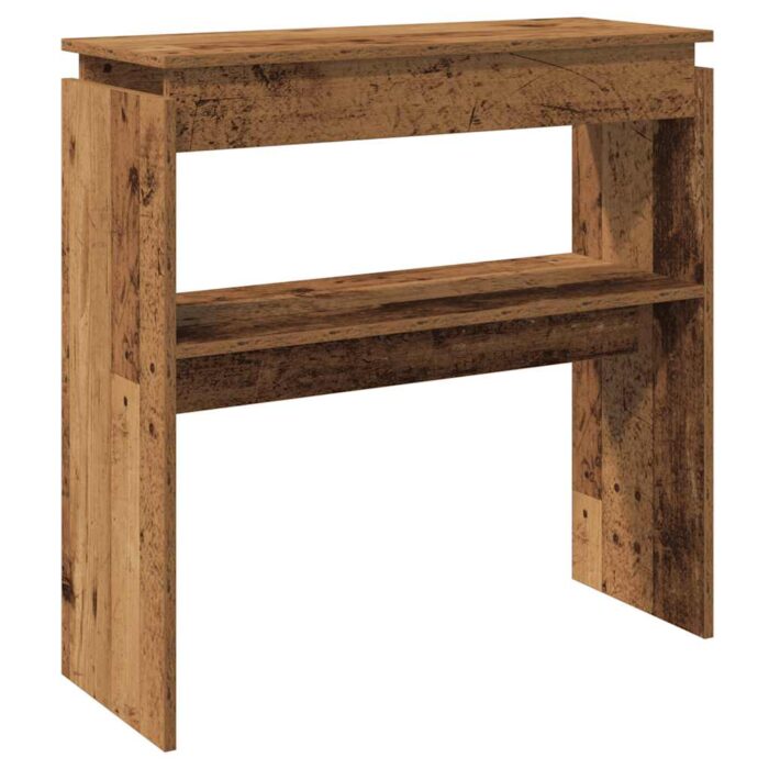 Table console vieux bois 80 x 30 x 80 cm bois d'ingénierie – Image 4