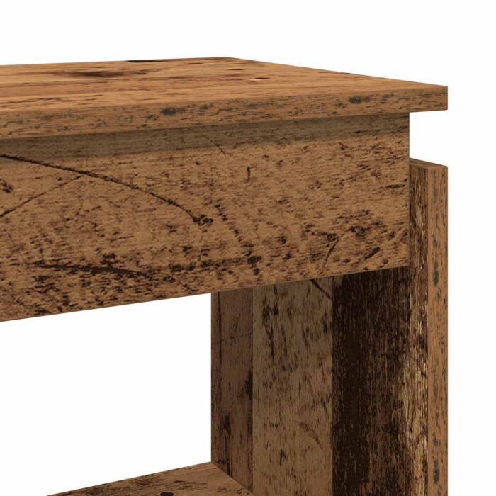 Table console vieux bois 80 x 30 x 80 cm bois d'ingénierie – Image 5