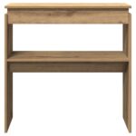 Table console chêne artisanal 80x30x80 cm bois d'ingénierie – Image 2