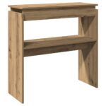 Table console chêne artisanal 80x30x80 cm bois d'ingénierie – Image 4