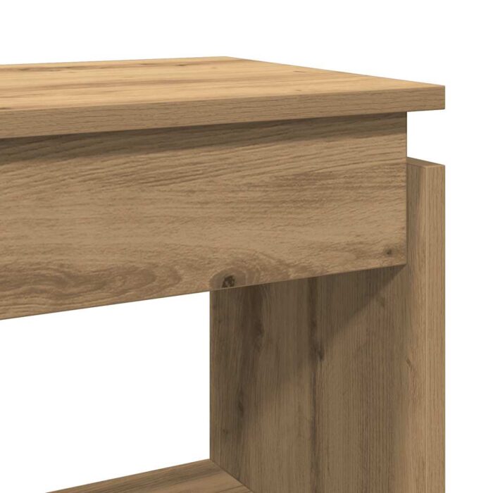 Table console chêne artisanal 80x30x80 cm bois d'ingénierie – Image 5