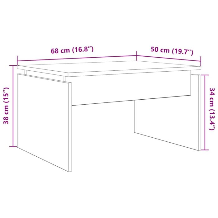 Table basse vieux bois 68x50x38 cm bois d'ingénierie – Image 7