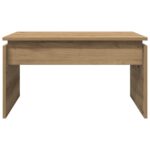 Table basse chêne artisanal 68x50x38 cm bois d'ingénierie – Image 2