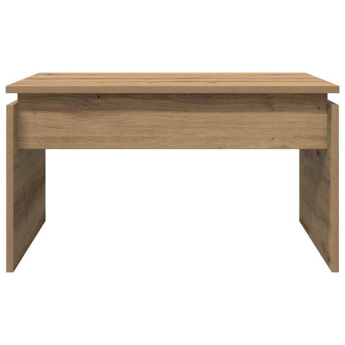Table basse chêne artisanal 68x50x38 cm bois d'ingénierie – Image 2
