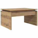 Table basse chêne artisanal 68x50x38 cm bois d'ingénierie – Image 4