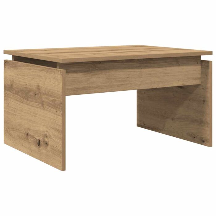 Table basse chêne artisanal 68x50x38 cm bois d'ingénierie – Image 4