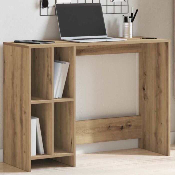Bureau chêne artisanal 102,5x35x75 cm bois d'ingénierie – Image 1