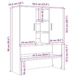 Meuble pour machine à laver Gris béton 70,5x25,5x90 cm – Image 8