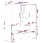 Meuble pour machine à laver vieux bois 70,5x25,5x90 cm – Image 8