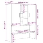 Meuble pour machine à laver chêne artisanal 70,5x25,5x90 cm – Image 8
