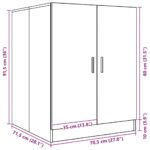 Meuble pour machine à laver Gris béton 70,5x71,5x91,5 cm – Image 8