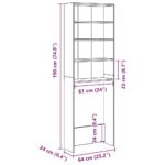 Meuble pour machine à laver vieux bois 64x24x190 cm – Image 9