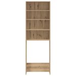 Meuble pour machine à laver chêne artisanal 64x24x190 cm – Image 4