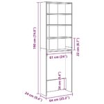 Meuble pour machine à laver chêne artisanal 64x24x190 cm – Image 9