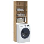 Meuble pour machine à laver chêne artisanal 64x24x190 cm