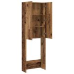 Meuble pour machine à laver vieux bois 64x25,5x190 cm – Image 5