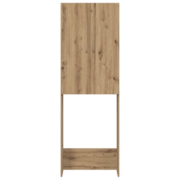 Meuble pour machine à laver chêne artisanal 64x25,5x190 cm – Image 4