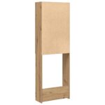 Meuble pour machine à laver chêne artisanal 64x25,5x190 cm – Image 7
