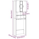 Meuble pour machine à laver vieux bois 64x25,5x190 cm – Image 10