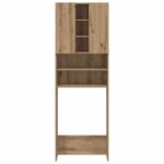 Meuble pour machine à laver chêne artisanal 64x25,5x190 cm – Image 4