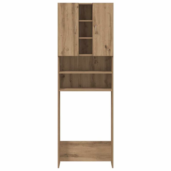 Meuble pour machine à laver chêne artisanal 64x25,5x190 cm – Image 4