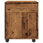 Armoire à roulettes vieux bois 45x38x54 cm bois d'ingénierie – Image 3