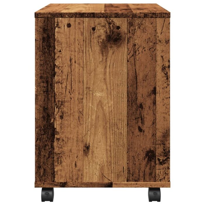 Armoire à roulettes vieux bois 45x38x54 cm bois d'ingénierie – Image 4