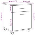 Armoire à roulettes vieux bois 45x38x54 cm bois d'ingénierie – Image 9