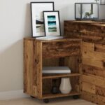Armoire à roulettes vieux bois 46x36x59 cm bois d'ingénierie – Image 2