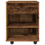 Armoire à roulettes vieux bois 46x36x59 cm bois d'ingénierie – Image 3