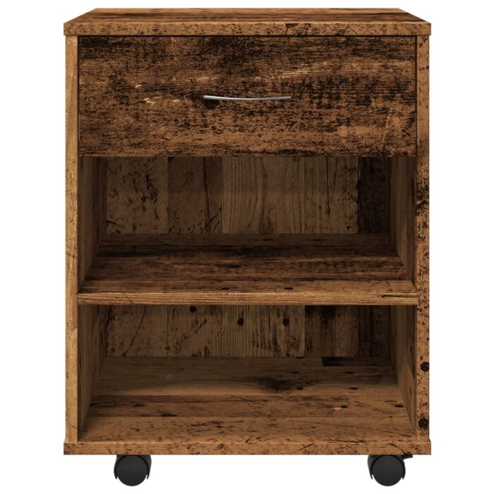 Armoire à roulettes vieux bois 46x36x59 cm bois d'ingénierie – Image 3