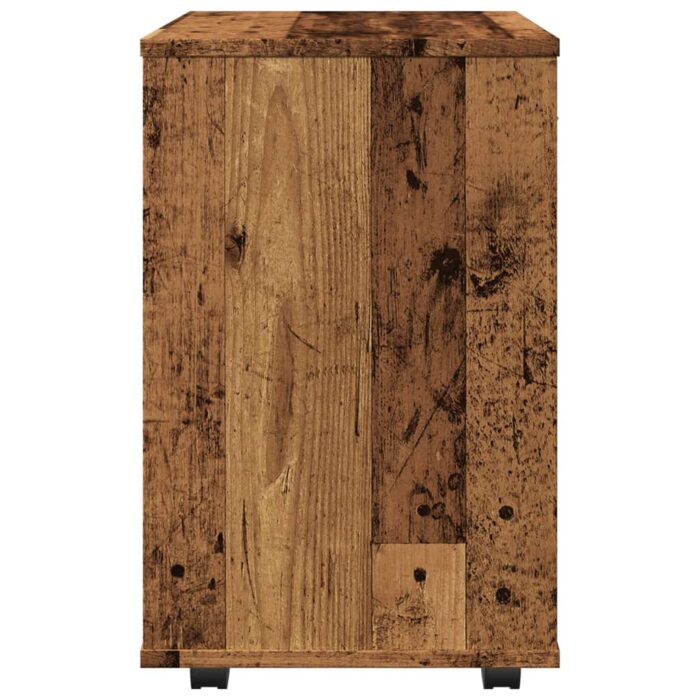 Armoire à roulettes vieux bois 46x36x59 cm bois d'ingénierie – Image 4