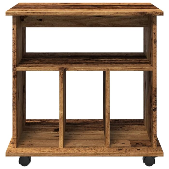 Armoire à roulettes vieux bois 60x45x60 cm bois d'ingénierie – Image 3
