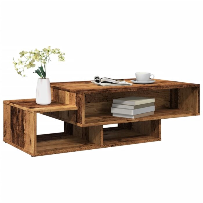 Table basse vieux bois 105x55x32 cm bois d'ingénierie – Image 1