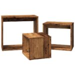 Tables gigognes 3 pcs vieux bois bois d'ingénierie – Image 3