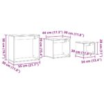 Tables gigognes 3 pcs vieux bois bois d'ingénierie – Image 8