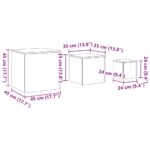 Tables d'appoint 3 pcs chêne artisanal bois d'ingénierie – Image 8