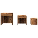 Tables gigognes 3 pcs vieux bois bois d'ingénierie – Image 2
