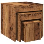 Tables gigognes 3 pcs vieux bois bois d'ingénierie – Image 5