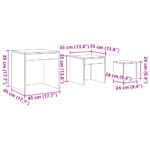Tables gigognes 3 pcs vieux bois bois d'ingénierie – Image 8
