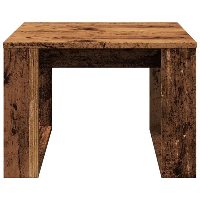 Table d'appoint vieux bois 50x50x35 cm bois d'ingénierie – Image 2