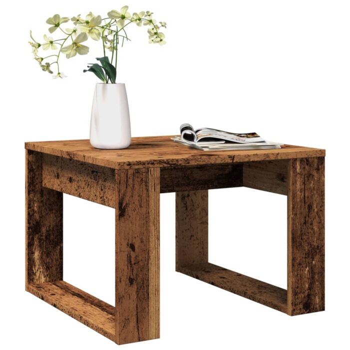 Table d'appoint vieux bois 50x50x35 cm bois d'ingénierie – Image 1