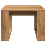 Table d'appoint chêne artisanal 50x50x35 cm bois d'ingénierie – Image 2