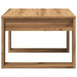 Table d'appoint chêne artisanal 50x50x35 cm bois d'ingénierie – Image 3