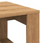 Table d'appoint chêne artisanal 50x50x35 cm bois d'ingénierie – Image 5