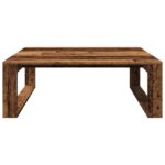 Table basse vieux bois 100x100x35 cm bois d'ingénierie – Image 2