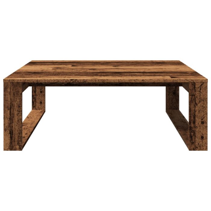 Table basse vieux bois 100x100x35 cm bois d'ingénierie – Image 2
