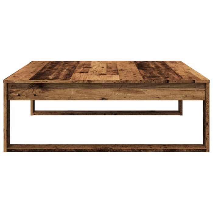 Table basse vieux bois 100x100x35 cm bois d'ingénierie – Image 3